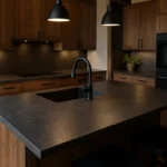 Black granite countertop