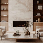 Stone fireplace